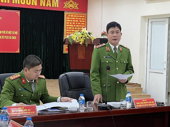 Trung tướng Nguyễn Tuấn Anh phát biểu tại hội nghị.