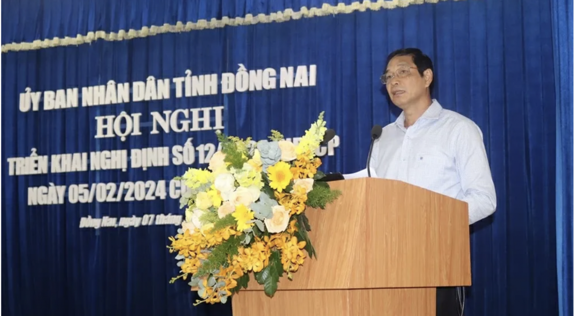 Phó Chủ tịch UBND tỉnh Đồng Nai Võ Văn Phi phát biểu tại Hội nghị.