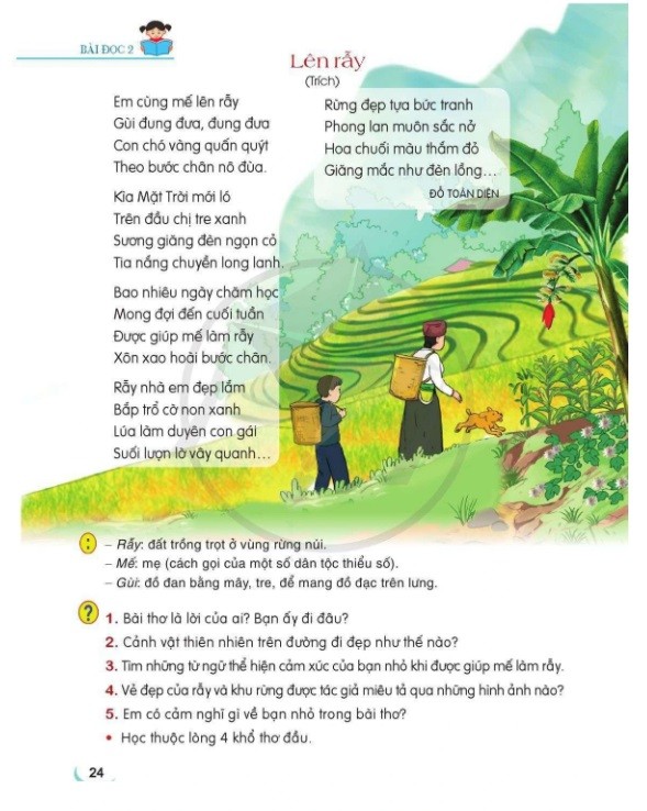 Bài thơ “Lên rẫy” được tuyển chọn vào SGK Cánh Diều Tiếng Việt lớp 4, tập 1.
