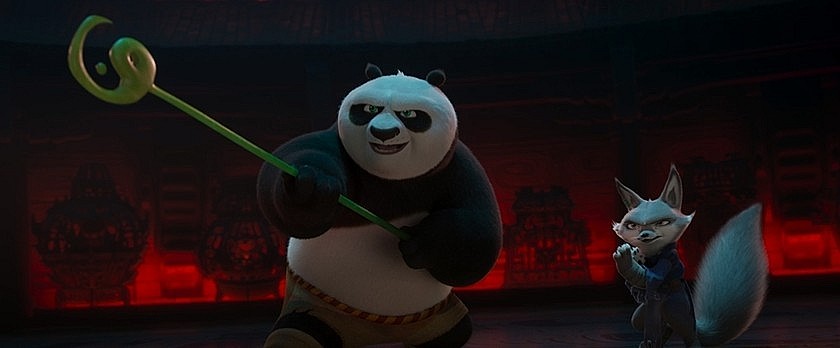 Yếu tố giải trí của Kung Fu Panda 4 bù đắp phần hạn chế về cách xây dựng tâm lý nhân vật. (Ảnh: CGV)
