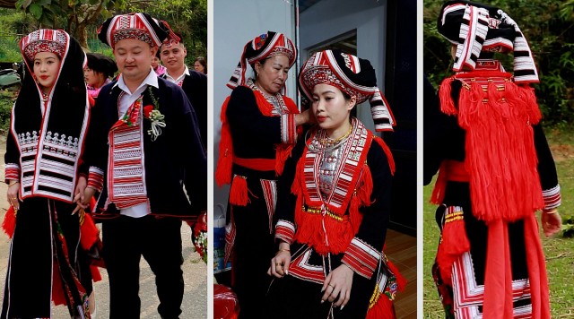 Độc đáo trang phục cô dâu trong lễ cưới của người Dao đỏ