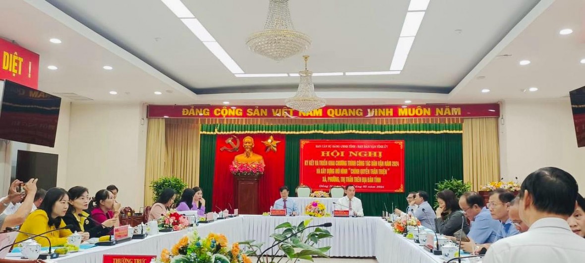 Lễ ký kết chương trình công tác Dân vận năm 2024 và mô hình “Chính quyền thân thiện” giữa ban Dân vận Tỉnh ủy và Ban cán sự đảng UBND tỉnh Đồng Nai.