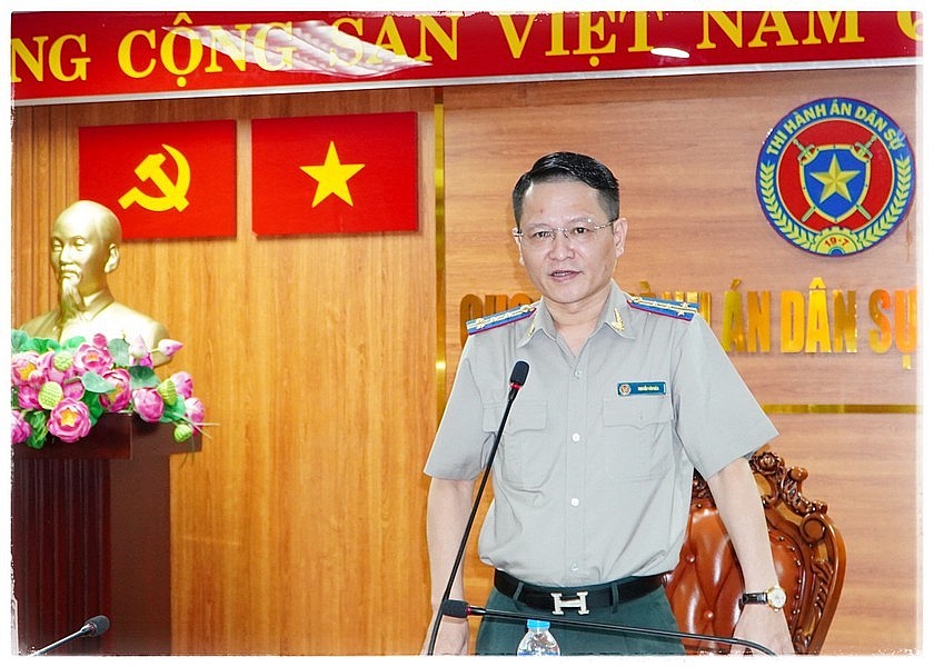 Cục trưởng Cục THADS TP.HCM Nguyễn Văn Hòa phát biểu chúc mừng.