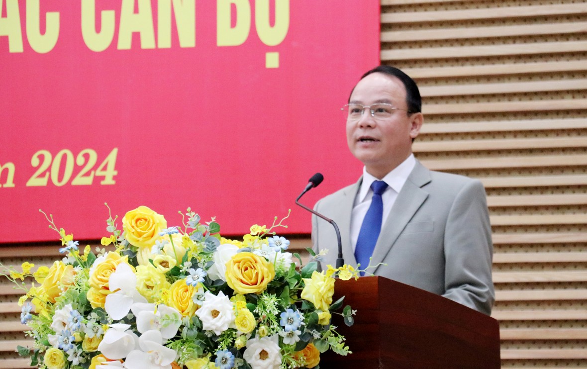Ông Trần Xuân Cường – tân Phó Giám đốc Sở Du lịch phát biểu nhận nhiệm vụ.