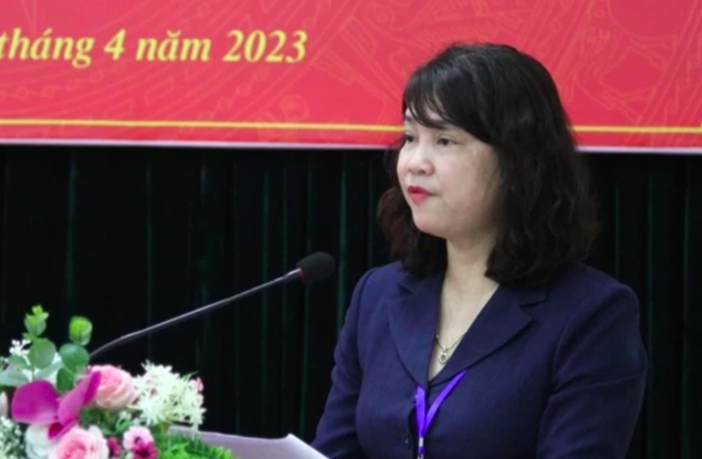 Chủ tịch UBND phường Định Công Nguyễn Thị Phượng. Ảnh: UBND quận Hoàng Mai