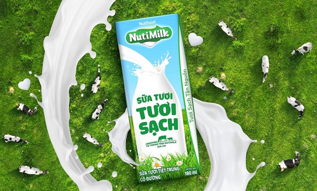 Sữa Tươi Tươi Sạch NutiMilk dinh dưỡng chuẩn cao chào sân với diện mạo bắt mắt
