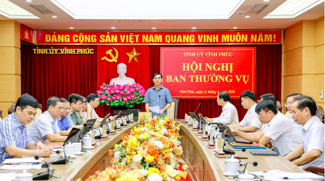 Bí thư Vĩnh Phúc Dương Văn An chủ trì hội nghị của Ban Thường vụ Tỉnh ủy.