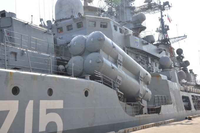 Một chiếc t&agrave;u trong đội t&agrave;u khu trục chống ngầm của Hải qu&acirc;n Li&ecirc;n bang Nga.