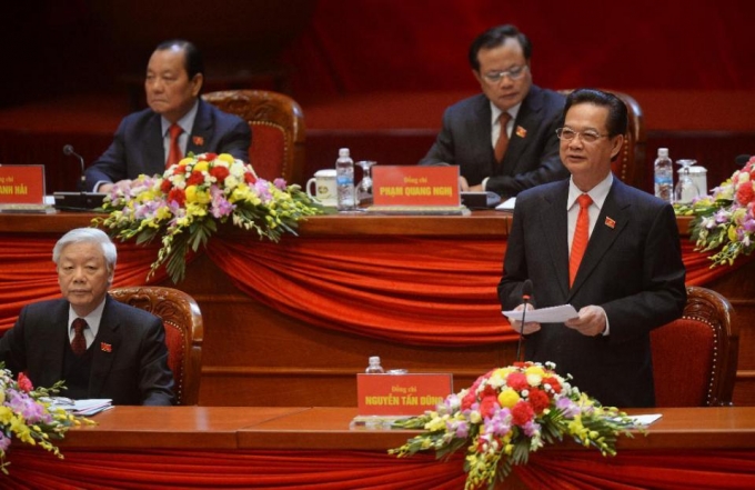 Thủ tướng Nguyễn Tấn Dũng ph&aacute;t biểu tại Đại hội. (Ảnh: AP)