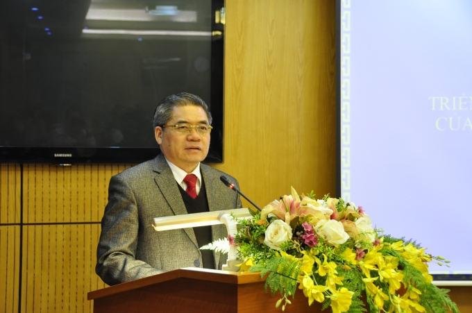 Thứ trưởng Đinh Trung Tụng ph&aacute;t biểu tại hội nghị triển khai c&ocirc;ng t&aacute;c năm 2015 của Vụ Kế hoạch t&agrave;i ch&iacute;nh.