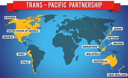 12 nước tham gia Hiệp định TPP (Ảnh minh họa).