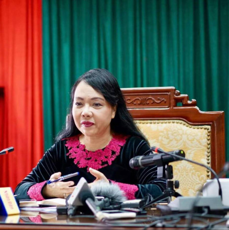 Bộ trưởng Bộ Y tế Nguyễn Thị Kim Tiến tại buổi gặp mặt b&aacute;o ch&iacute; cuối năm (ảnh: TH).