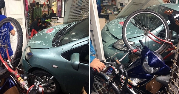 Tai nạn giao thông Plus: Ô tô mất lái tông sập cửa hàng trên phố Tô Hiệu