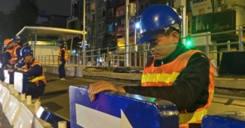 Hà Nội: Chính thức lắp dải phân cách cho Bus nhanh BRT