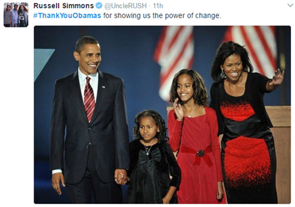 'Cảm ơn Obama đ&atilde; cho ch&uacute;ng ta thấy sức mạnh của sự thay đổi'.