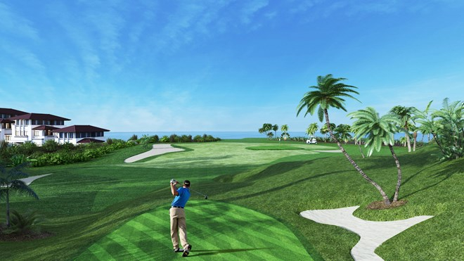 FLC Hạ Long Golf sở hữu tầm nh&igrave;n hướng ra to&agrave;n cảnh Vịnh Hạ Long.