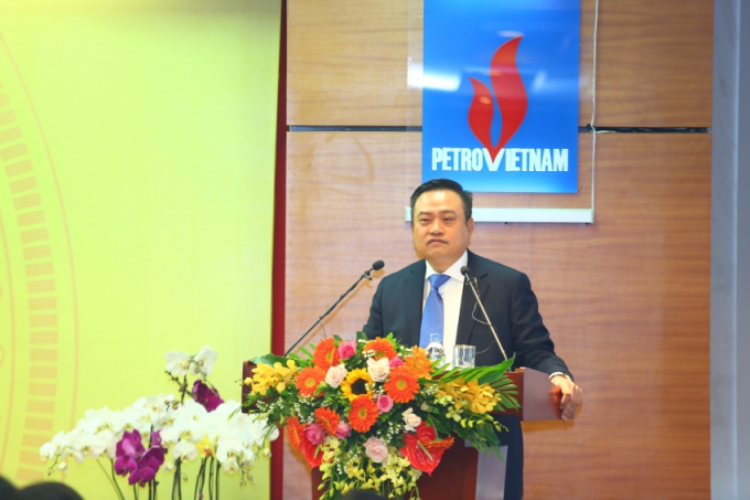 Chủ tịch HĐTV PVN Trần Sỹ Thanh ph&aacute;t biểu tại buổi lễ.