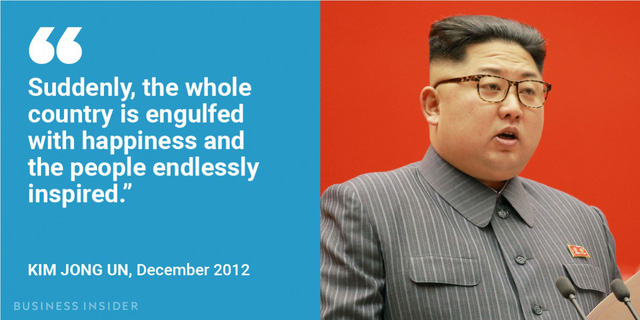 Nhằm ca ngợi c&aacute;c vụ ph&oacute;ng t&ecirc;n lửa gi&uacute;p kh&iacute;ch lệ tinh thần của người Triều Ti&ecirc;n, v&agrave;o th&aacute;ng 12/2012, nh&agrave; l&atilde;nh đạo Kim Jong-un n&oacute;i: &ldquo;Đột nhi&ecirc;n, to&agrave;n bộ đất nước ngập tr&agrave;n trong niềm hạnh ph&uacute;c v&agrave; mọi người thấy phấn kh&iacute;ch v&ocirc; tận&rdquo;.