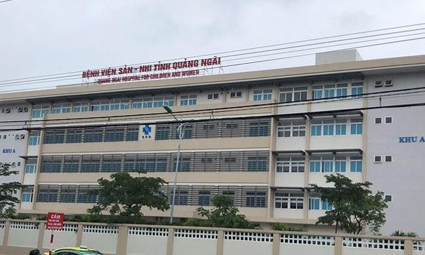 Bệnh viện Sản-Nhi Quảng Ng&atilde;i, nơi xảy ra sự cố cấp nhầm thuốc cho sản phụ Tưởng.