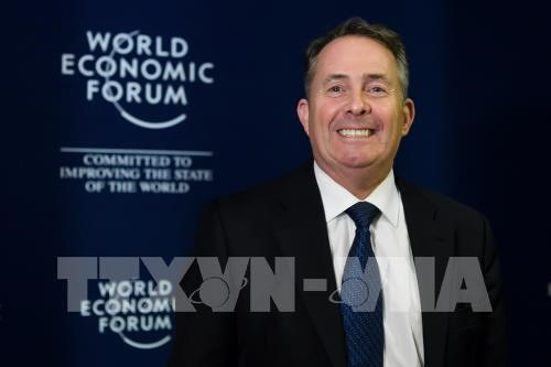 Bộ trưởng Thương mại quốc tế Anh Liam Fox tại Hội nghị thường ni&ecirc;n lần thứ 48 Diễn đ&agrave;n Kinh tế thế giới (WEF) ở Davos (Thụy Sĩ) ng&agrave;y 23/1. Ảnh: AFP/TTXVN