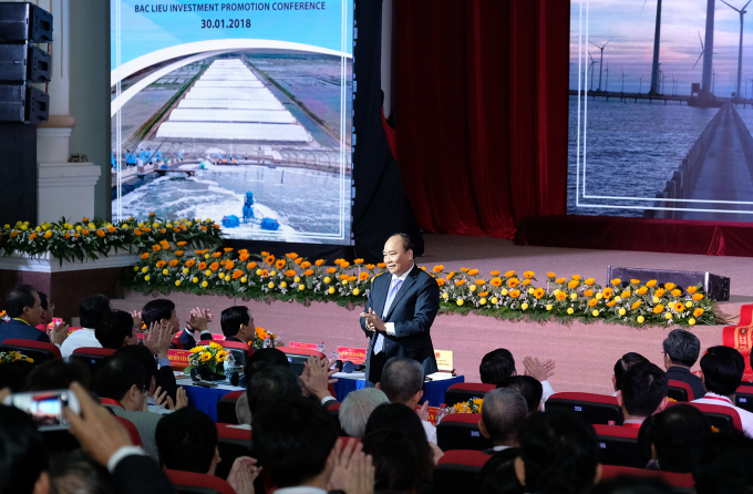 Thủ tướng Ch&iacute;nh phủ Nguyễn Xu&acirc;n Ph&uacute;c tại hội nghị.