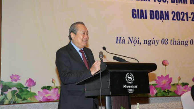Ph&oacute; Thủ tướng Thường trực Ch&iacute;nh phủ Trương H&ograve;a B&igrave;nh ph&aacute;t biểu tại Hội thảo.