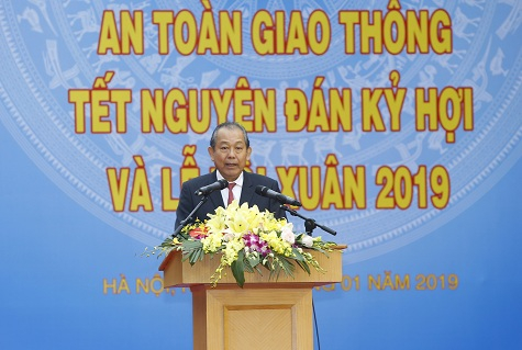 Ph&oacute; Thủ tướng Trương H&ograve;a B&igrave;nh ph&aacute;t biểu tại buổi lễ. (Ảnh: VGP/L&ecirc; Sơn)