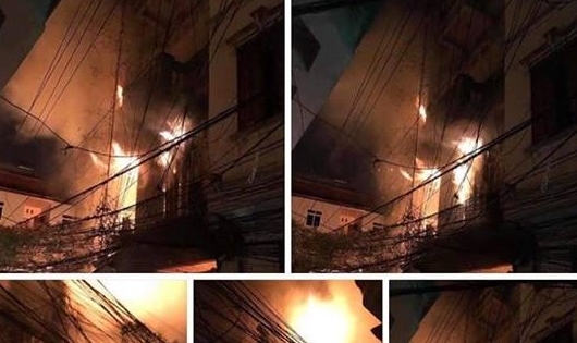Hà Nội: Ngôi nhà 4 tầng ở phố Pháo Đài Láng bốc cháy dữ dội, 2 người bị thương