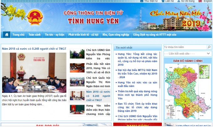 Website cổng th&ocirc;ng tin điện tử tỉnh Hưng Y&ecirc;n.