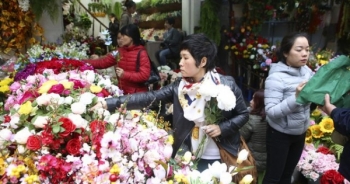 Chợ hoa phố cổ Hà Nội nhộn nhịp đón Tết