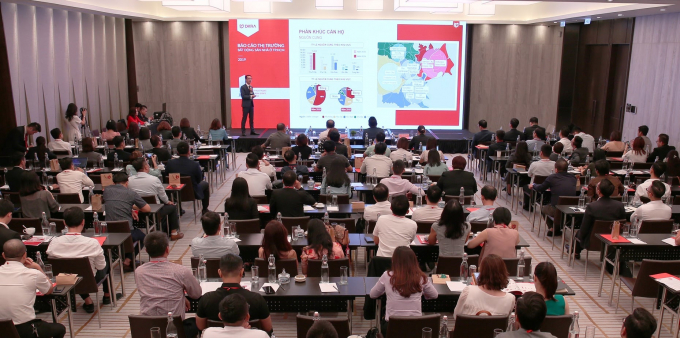 Toàn cảnh Báo cáo thị trường BĐS Nhà ở TP HCM 2019 với chủ đề “Chinh phục thử thách” do DKRA Vietnam tổ chức.