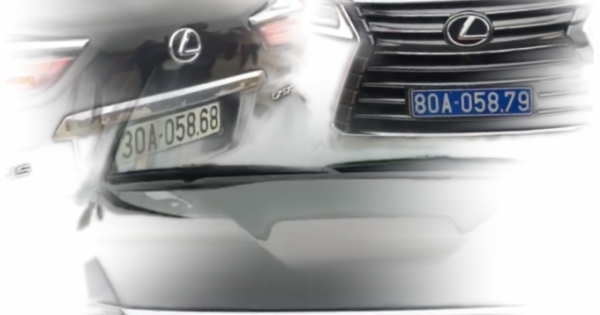 Xe sang Lexus đuôi đeo biển trắng, đầu treo biển xanh 80A tại sân chùa Tam Chúc
