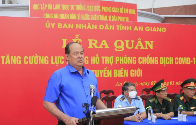 Đồng chí Nguyễn Thanh Bình, Phó Bí thư Tỉnh ủy, Chủ tịch UBND tỉnh An Giang phát biểu chỉ đạo tại buổi lễ