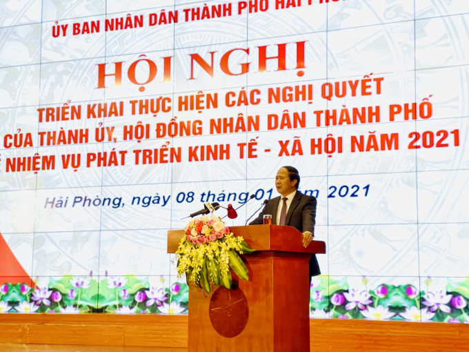 Ủy viên Trung ương Đảng, Bí thư Thành ủy, Chủ tịch HĐND TP Lê Văn Thành phát biểu chỉ đạo tại hội nghị.