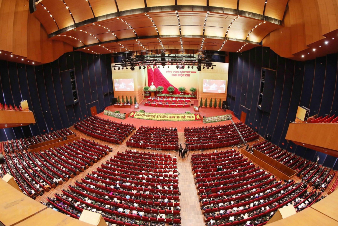Toàn cảnh phiên thảo luận các văn kiện Đại hội XIII của Đảng tại hội trường Trung tâm Hội nghị Quốc gia, sáng 28/1. (Ảnh: TTXVN)