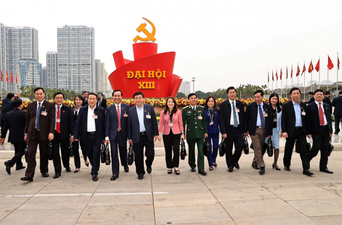 Các đại biểu tham dự Đại hội toàn quốc lần thứ XIII của Đảng. (Ảnh: TTXVN)