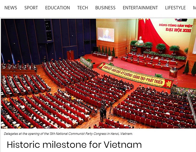 Báo Pretoria News của Nam Phi ngày 29/1 đăng bài viết với tiêu đề 'Historic milestone for Vietnam'.