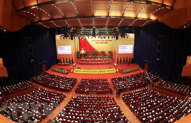 Toàn cảnh một phiên họp tại hội trường Trung tâm Hội nghị Quốc gia. (Nguồn: TTXVN)