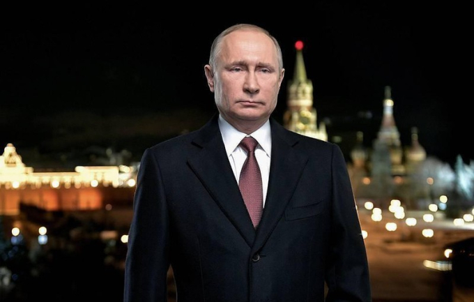 Tổng thống Nga Vladimir Putin đã có bài phát biểu chúc mừng năm mới dài nhất đến nay trước cả nước, kéo dài 6 phút 22 giây. Ảnh: TASS