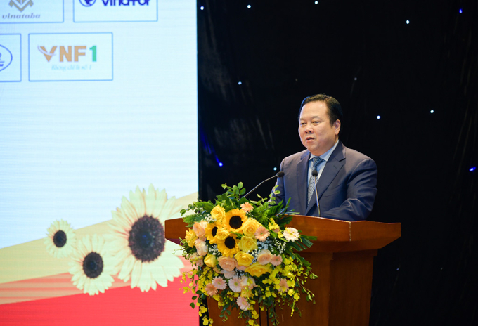 Chủ tịch Ủy ban Quản lý vốn nhà nước tại doanh nghiệp Nguyễn Hoàng Anh phát biểu tiếp thu ý kiến chỉ đạo của Phó Thủ tướng Lê Minh Khái