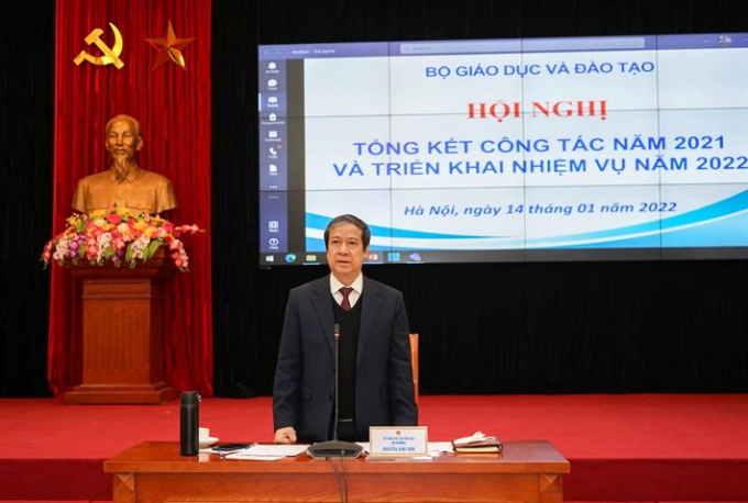 Bộ trưởng Nguyễn Kim Sơn phát biểu kết luận Hội nghị. Ảnh: Moet