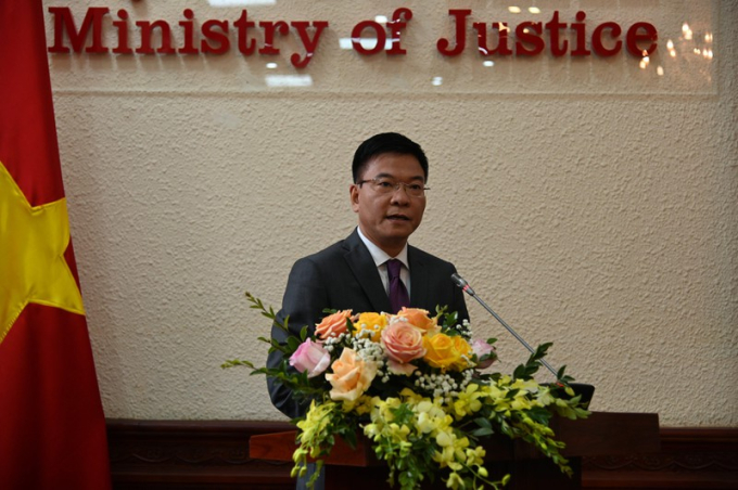 Bộ trưởng Bộ Tư pháp Lê Thành Long khai mạc Hội nghị.
