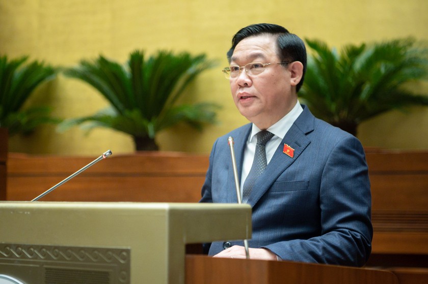 Chủ tịch Quốc hội Vương Đình Huệ phát biểu khai mạc Kỳ họp.
