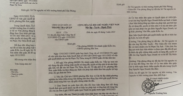 Quận Kiến An, TP.Hải Phòng: Cần xử lý trách nhiệm của Phó Giám đốc và viên chức Văn phòng Đăng ký đất đai