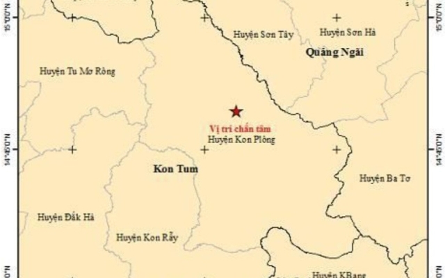 Xảy ra động đất mạnh 4 độ richter tại Kon Tum