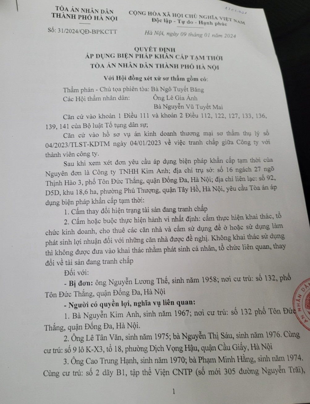 Báo cáo đề nghị kháng nghị theo thủ tục giám đốc thẩm của Viện KSND thành phố Hà Nội
