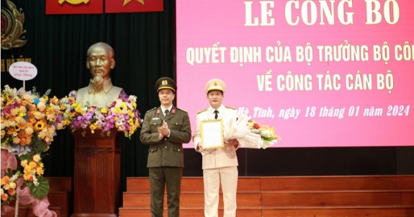 Trung tá Nguyễn Quốc Hùng giữ chức Phó Giám đốc Công an tỉnh Hà Tĩnh