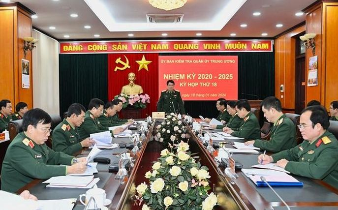 Đại tướng Lương Cường chủ trì Kỳ họp thứ 18 Ủy ban Kiểm tra Quân ủy Trung ương.