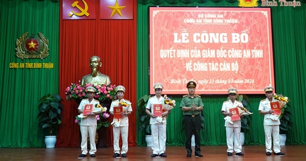 Bình Thuận: Công an tỉnh bổ nhiệm 5 cán bộ giữ chức vụ lãnh đạo chủ chốt