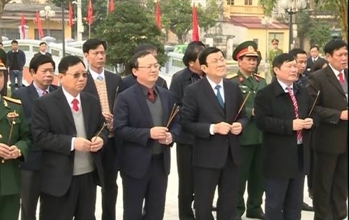 Chủ tịch nước Trương Tấn Sang chúc Tết Đảng bộ và nhân dân Hưng Yên